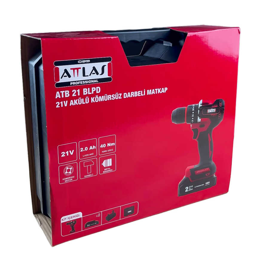 ATLAS Atb 21 Blpd Akülü Kömürsüz Darbeli Matkap