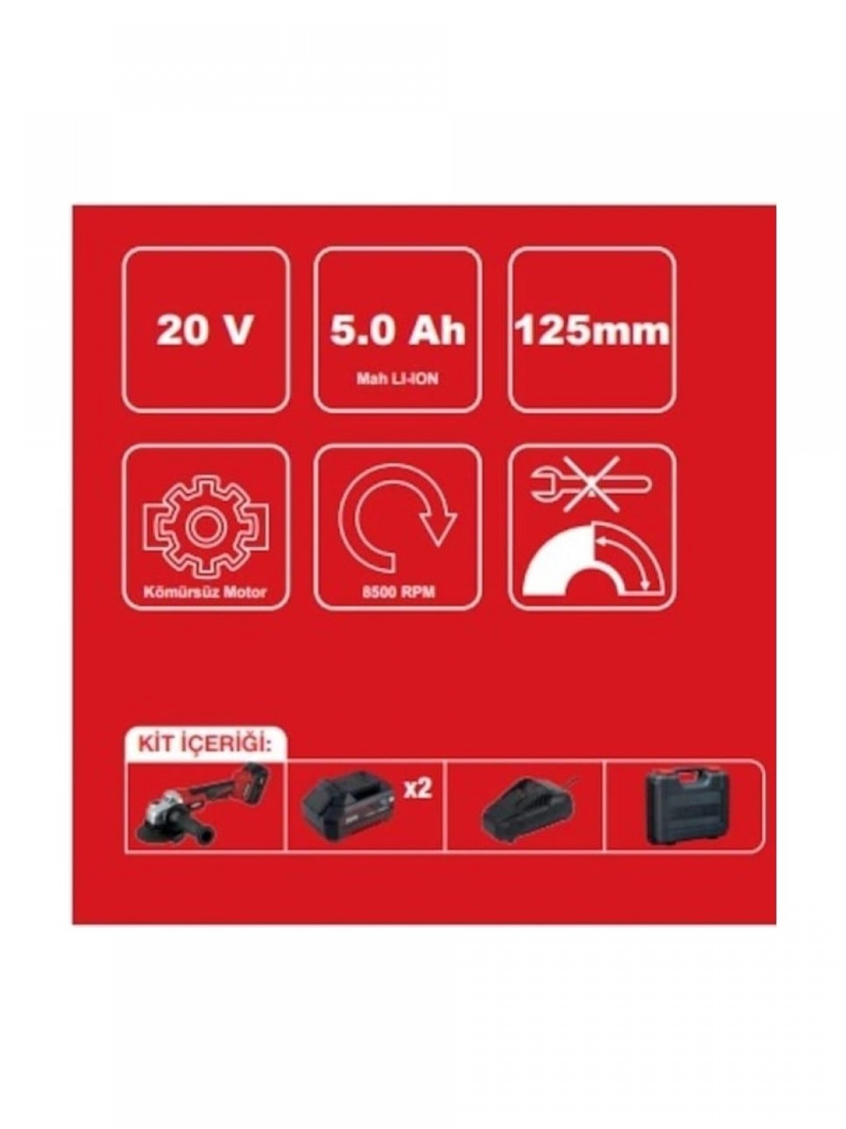 ATLAS Pro Atbl 18 Ag 502C 20 V Akülü Avuç Taşlama 125 mm ATLAS Pro Atbl 18 Ag 502C 20 V Akülü Avuç Taşlama 125 mm