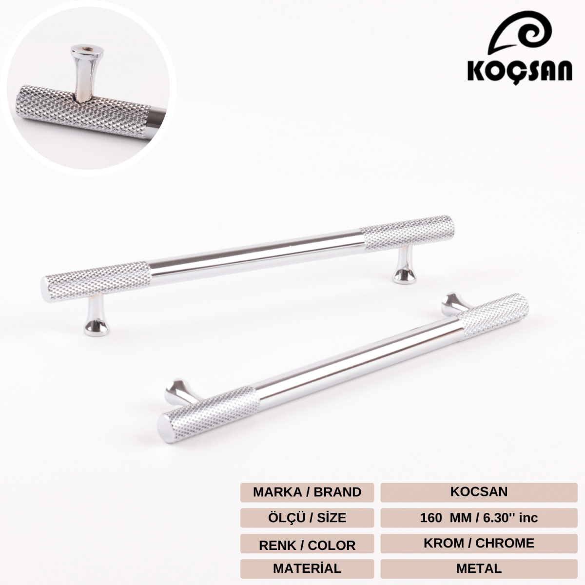 Apex 160 mm Krom Kulp Lüks Country Mutfak Mobilya Dolap Çekmece Kulpu