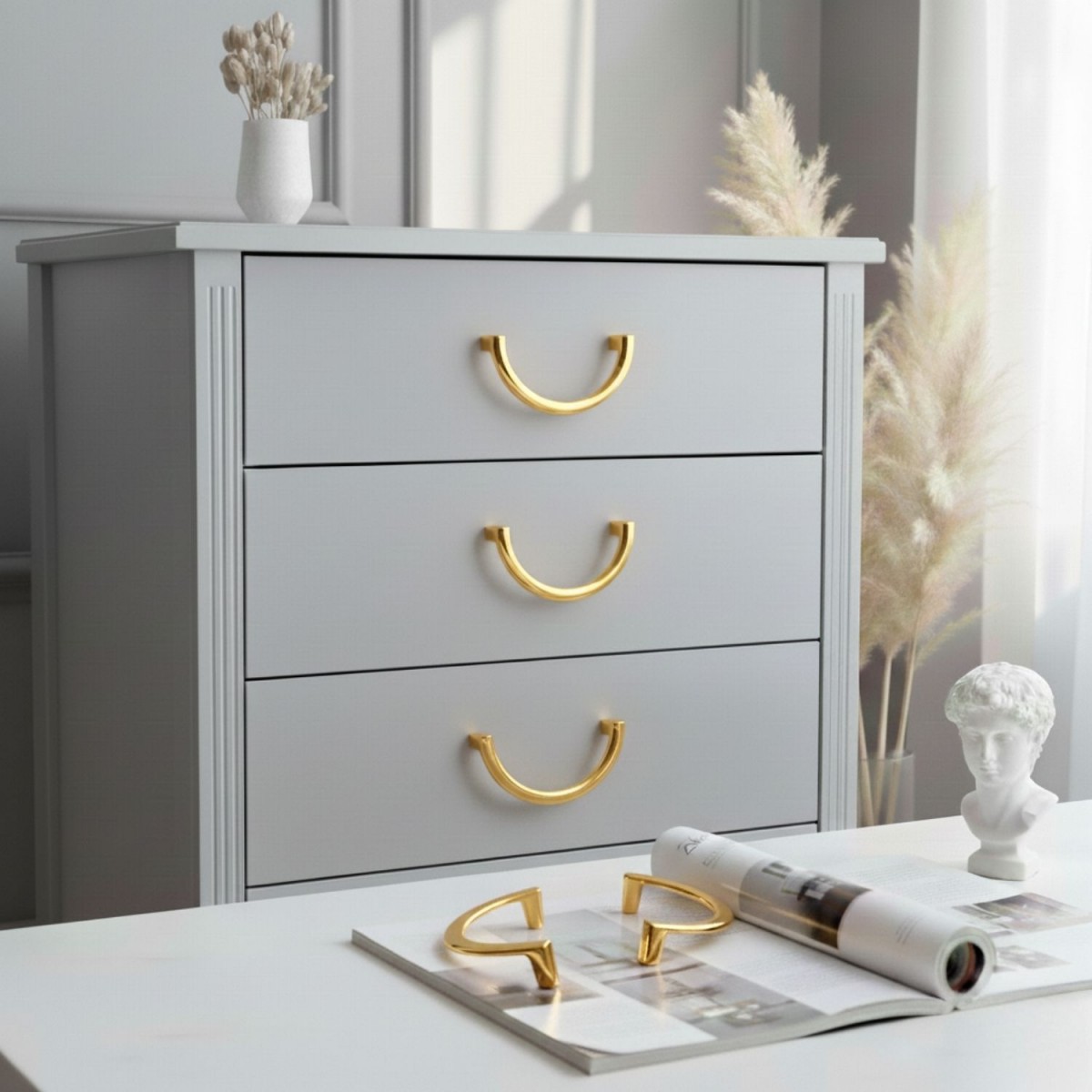 Ay C Kulp Lüks Country Mutfak Mobilya Dolap Çekmece Kulpu 160 mm-Altın Ay C Kulp Lüks Country Mutfak Mobilya Dolap Çekmece Kulpu 160 mm-Altın