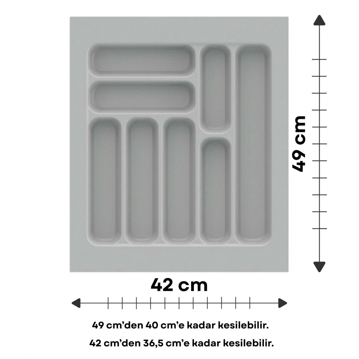 Çekmece İçi Kaşıklık, Düzenleyici, Organizatör 42 CM X 49 CM-Gri Çekmece İçi Kaşıklık, Düzenleyici, Organizatör 42 CM X 49 CM-Gri