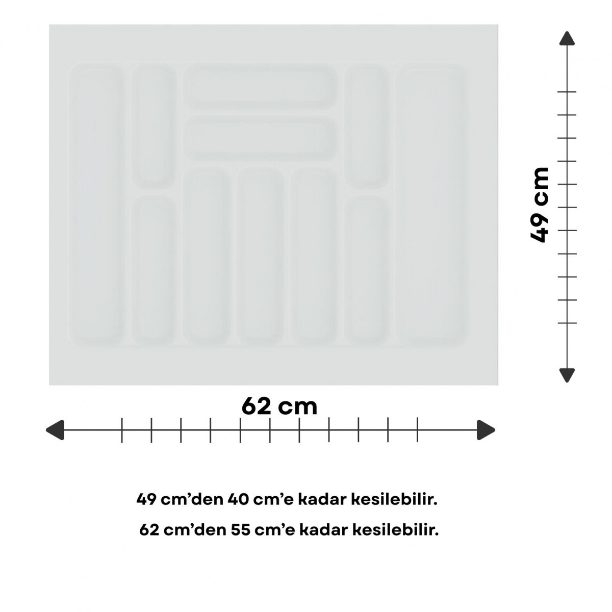 Çekmece İçi Kaşıklık, Düzenleyici, Organizatör 62 CM X 49 CM-Beyaz Çekmece İçi Kaşıklık, Düzenleyici, Organizatör 62 CM X 49 CM-Beyaz