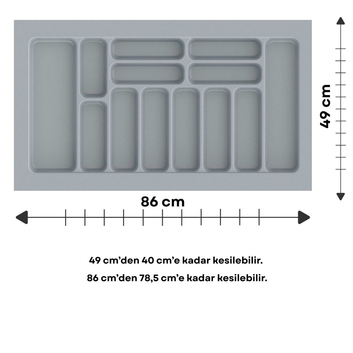 Çekmece İçi Kaşıklık, Düzenleyici, Organizatör 86 CM X 49 CM-Gri Çekmece İçi Kaşıklık, Düzenleyici, Organizatör 86 CM X 49 CM-Gri