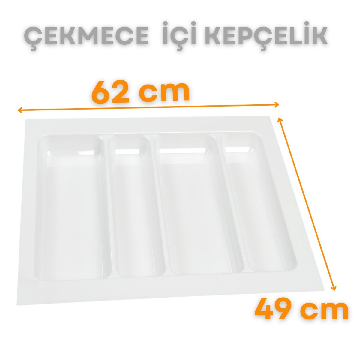 Çekmece İçi Kepçelik, Düzenleyici, Organizatör 62 CM X 49 CM -Beyaz