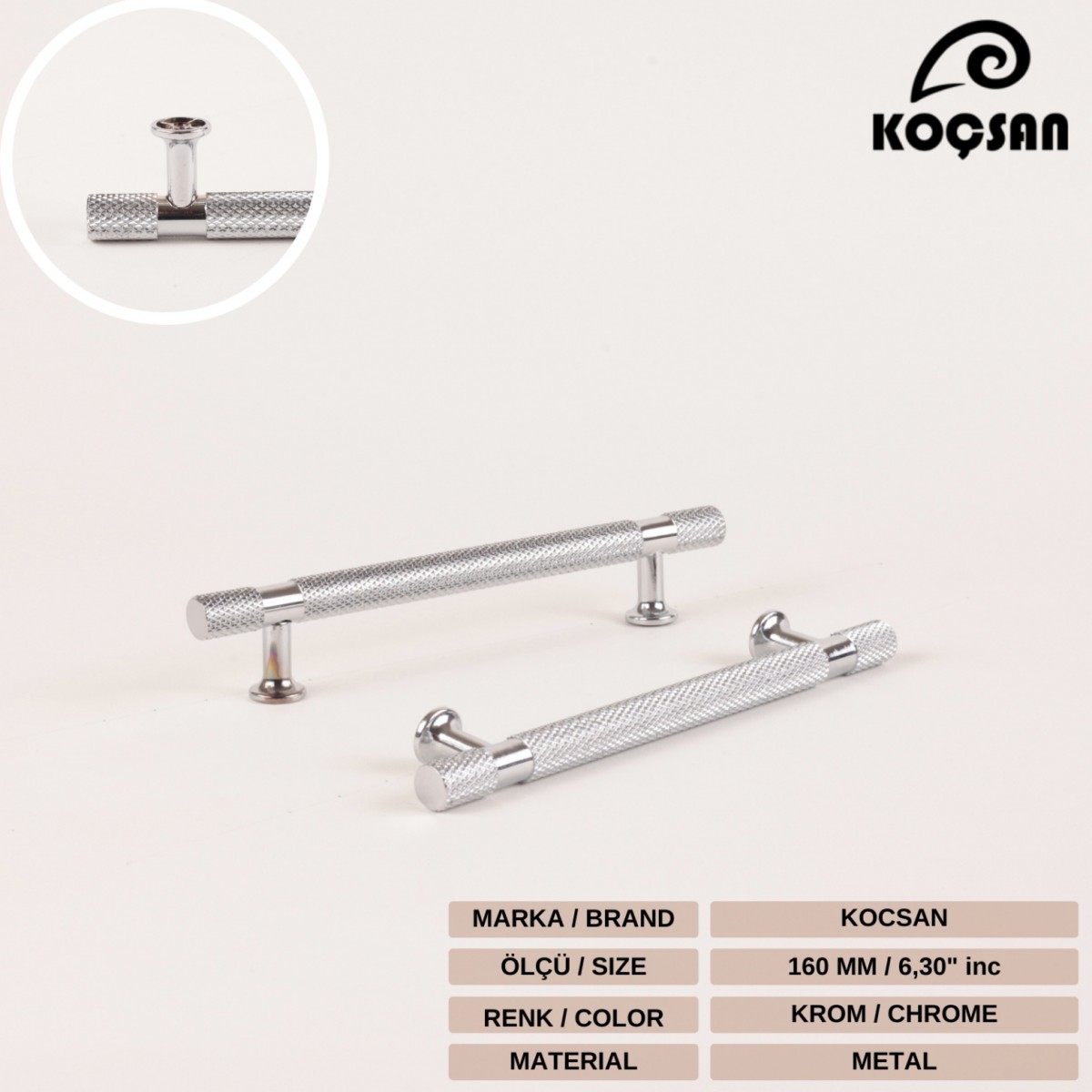 Firuze 160 mm Krom Kulp Lüks Country Mutfak Mobilya Dolap Çekmece Kulpu