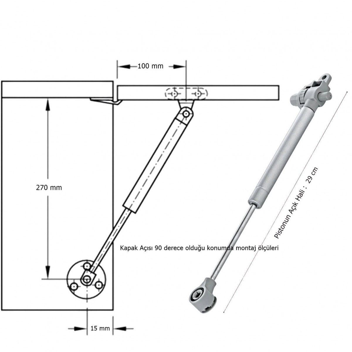 Frenli Gazlı Piston Dolap Kalkar Kapak Amorsitörü Mat Gümüş Frenli Frenli Gazlı Piston Dolap Kalkar Kapak Amorsitörü Mat Gümüş Frenli