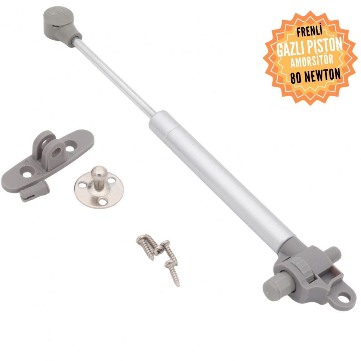 Frenli Gazlı Piston Dolap Kalkar Kapak Amorsitörü Mat Gümüş Frenli Frenli Gazlı Piston Dolap Kalkar Kapak Amorsitörü Mat Gümüş Frenli
