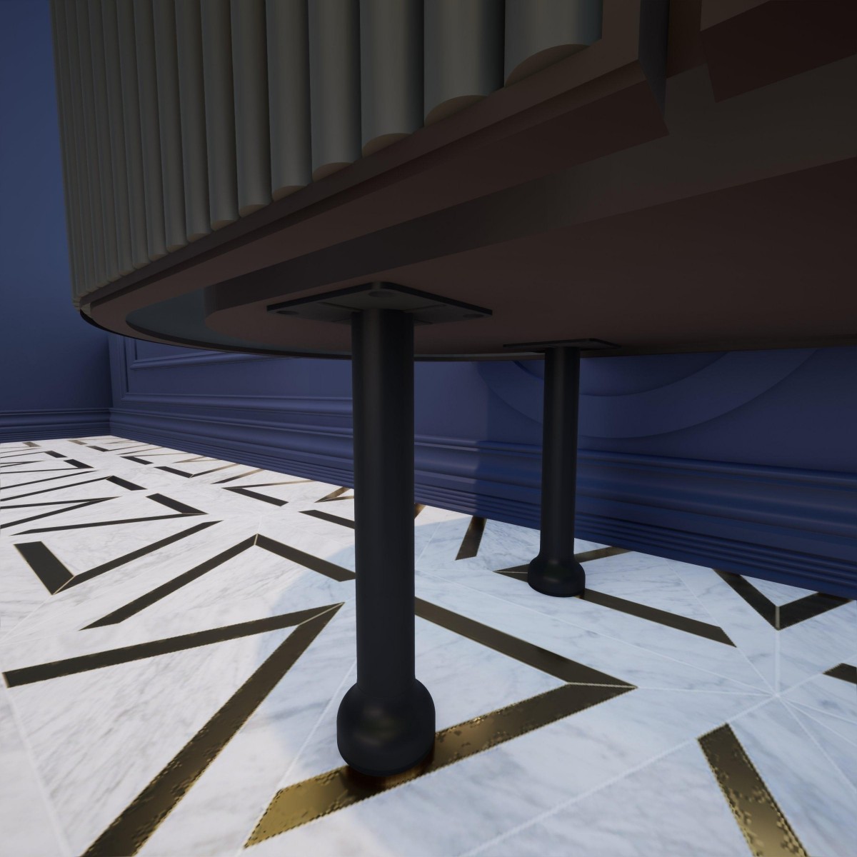 Gökçe Siyah 12 cm Mobilya Ayağı, Lüks Metal Mobilya Ayak, Koltuk, Dolap, Şifonyer, Masa Ayak