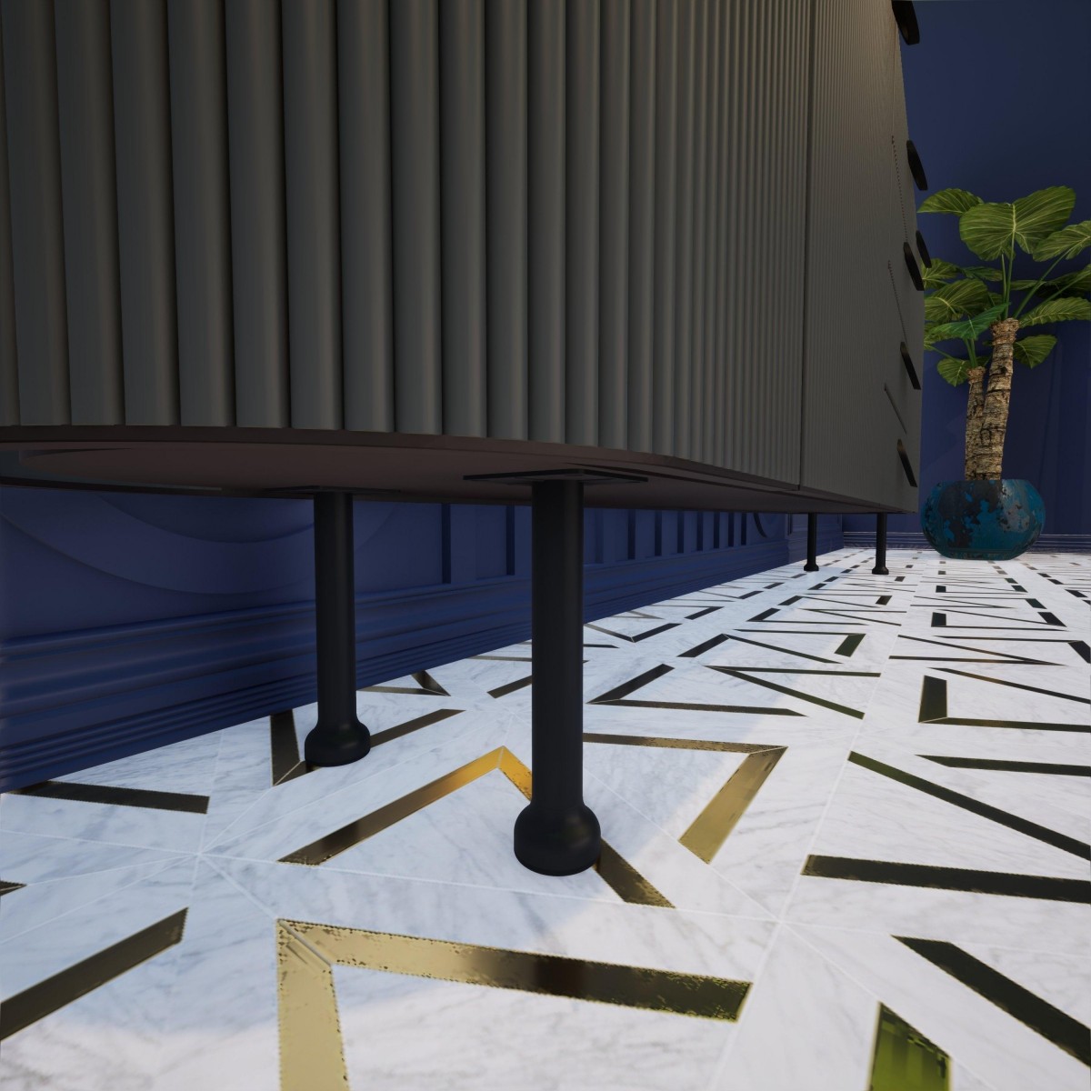 Gökçe Siyah 23 cm Mobilya Ayağı, Lüks Metal Mobilya Ayak, Koltuk, Dolap, Şifonyer, Masa Ayak