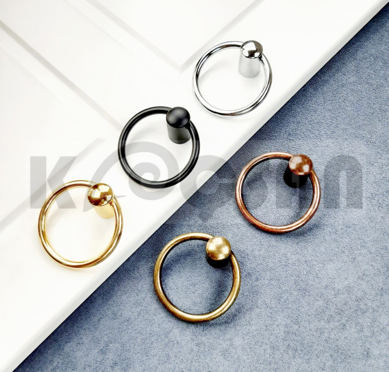 Halka Sarkac Siyah Kulp Lüks Country Mutfak Mobilya Dolap Çekmece Kulpu