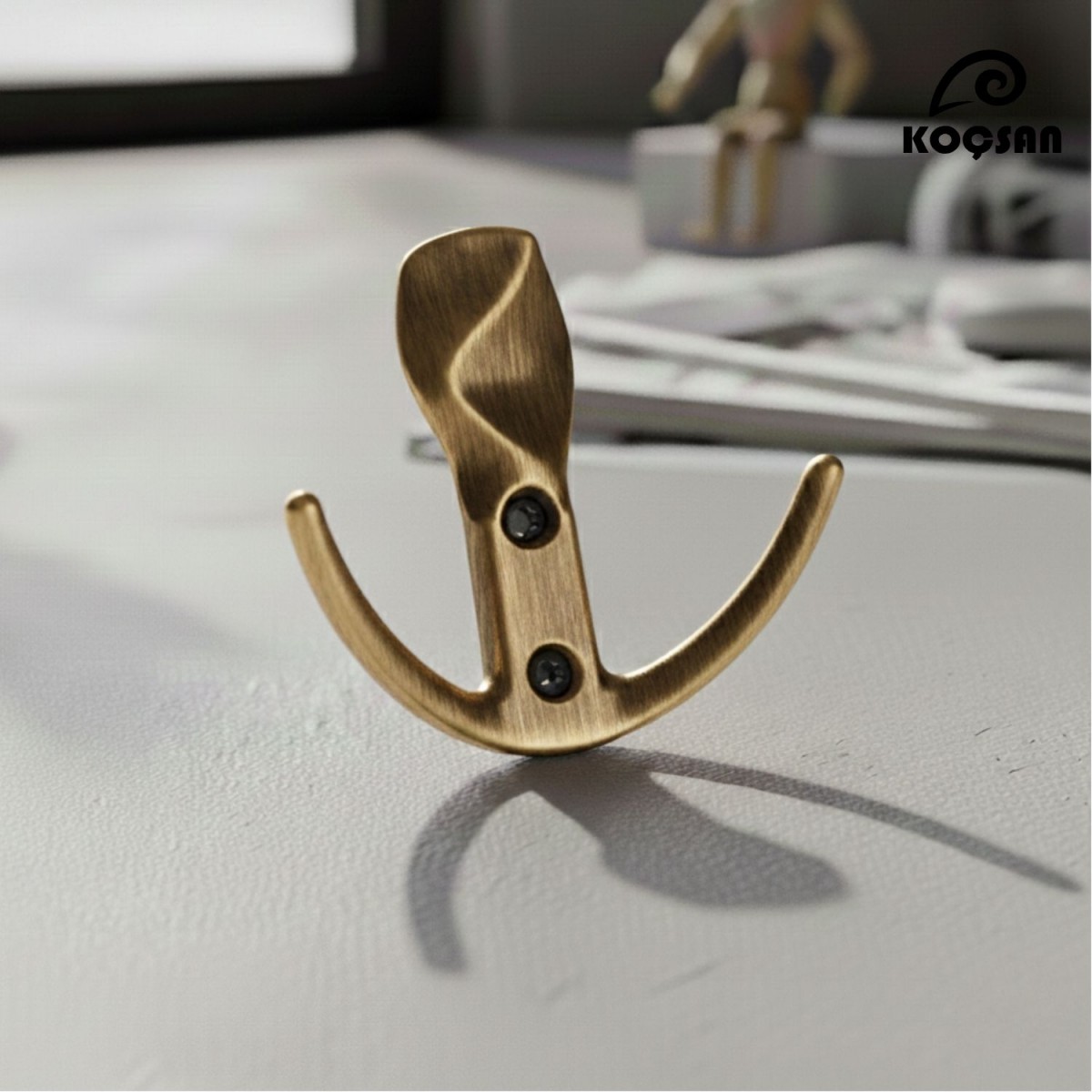 Hazal Antik Sarı Küçük  Askı, Lüks Vestiyer Askısı, Dolap Askılık, Duvar Askılığı, Portmanto Askı