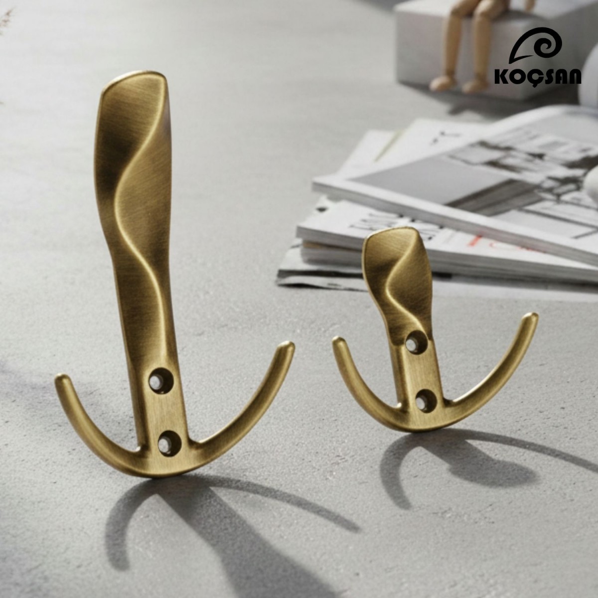 Hazal Antik Sarı Küçük  Askı, Lüks Vestiyer Askısı, Dolap Askılık, Duvar Askılığı, Portmanto Askı