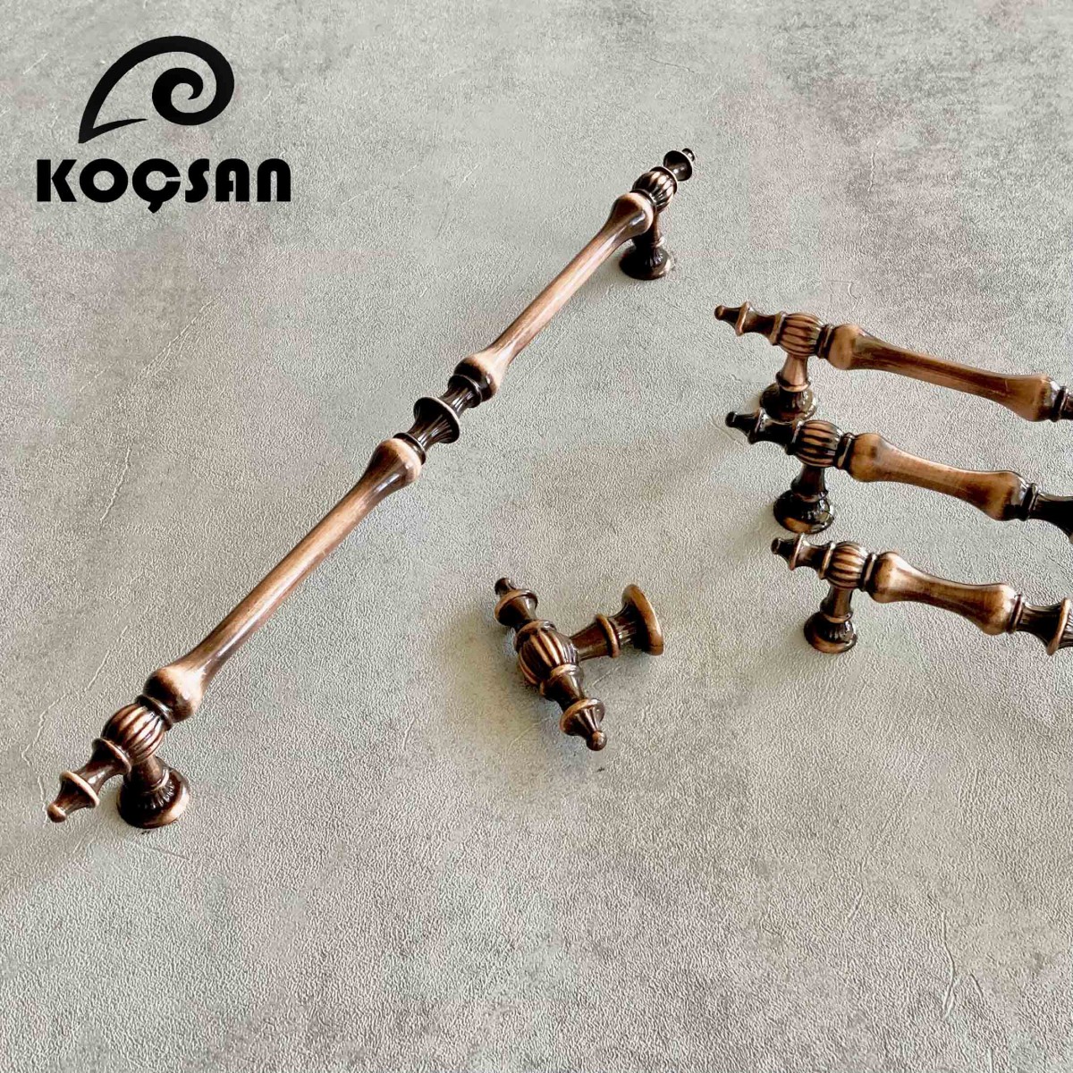 Hilal 128 mm Antik Bakır Kulp Lüks Country Mutfak Mobilya Dolap Çekmece Kulpu