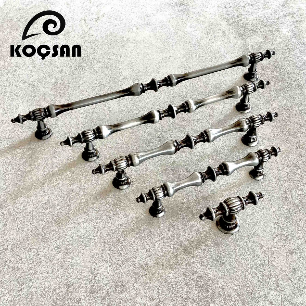 Hilal 160 mm Antik Gümüş Kulp Lüks Country Mutfak Mobilya Dolap Çekmece Kulpu