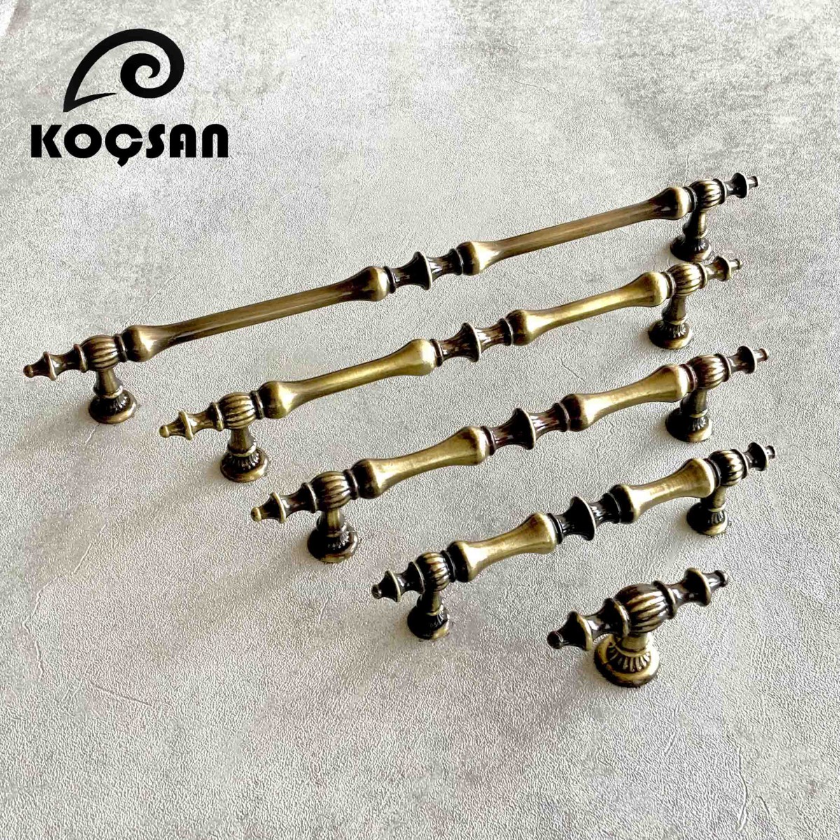 Hilal 160 mm Antik Sarı Kulp Lüks Country Mutfak Mobilya Dolap Çekmece Kulpu