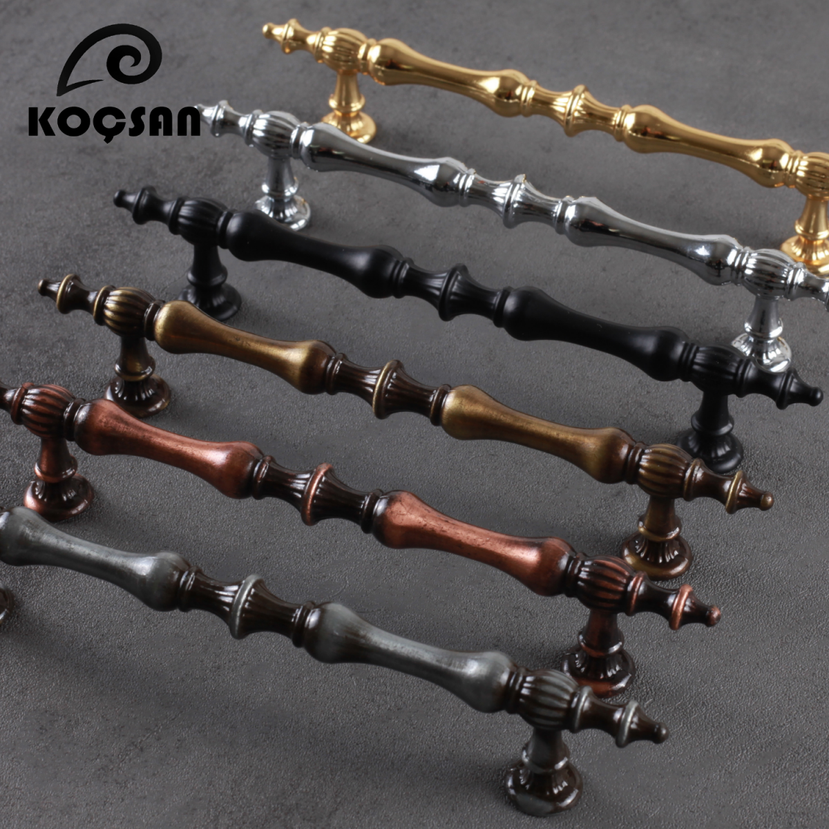 Hilal 224 mm Antik Gümüş Kulp Lüks Country Mutfak Mobilya Dolap Çekmece Kulpu