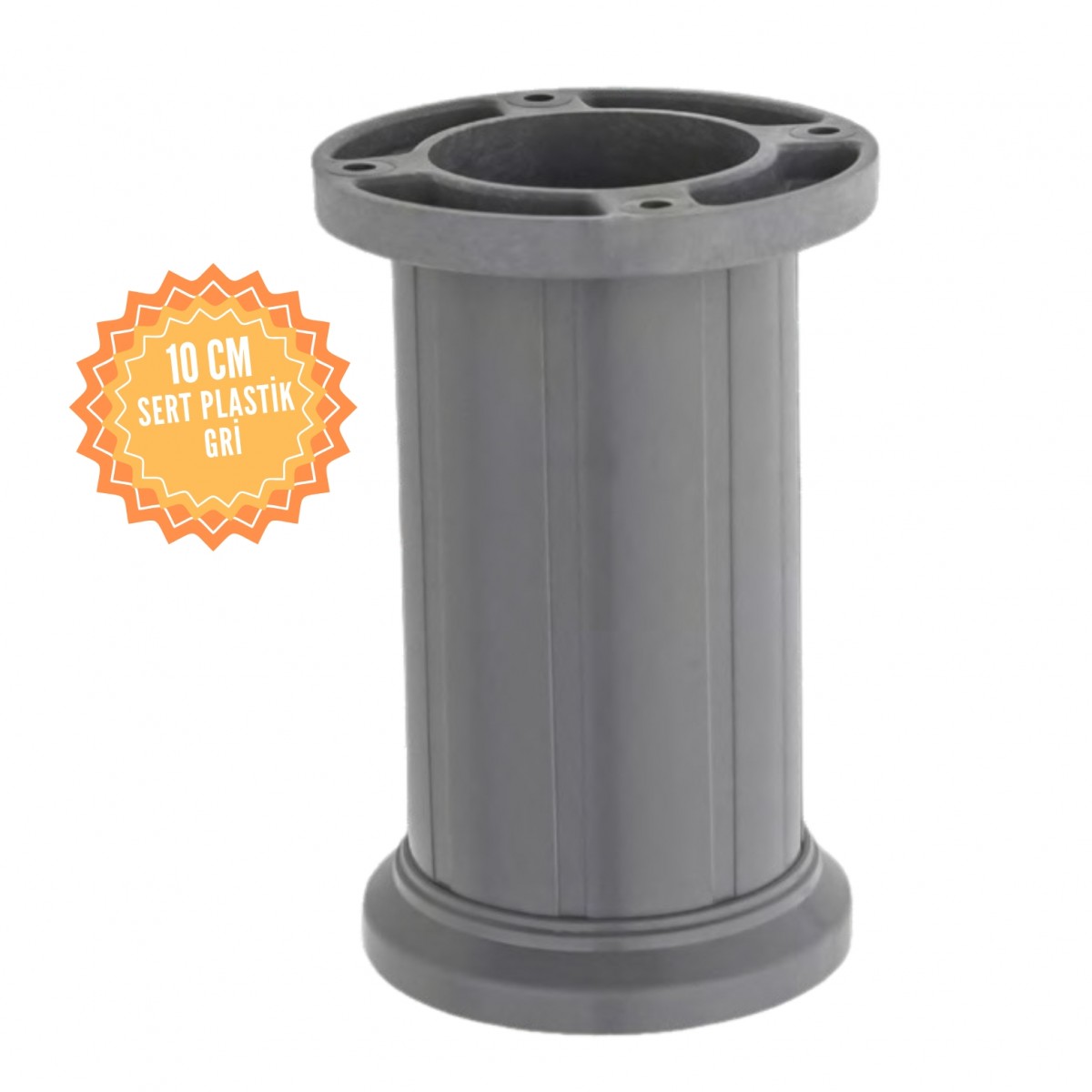 Jumbo Ayarlanabilir 10 Cm Plastik Mobilya Ayağı, Lüks Metal Mobilya Ayak, Koltuk, Dolap, Şifonyer Ayak 10 cm-Gri