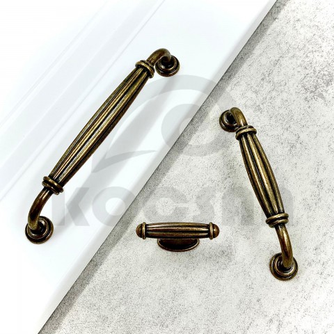 Kardelen 128 mm Antik Sarı Kulp Lüks Country Mutfak Mobilya Dolap Çekmece Kulpu
