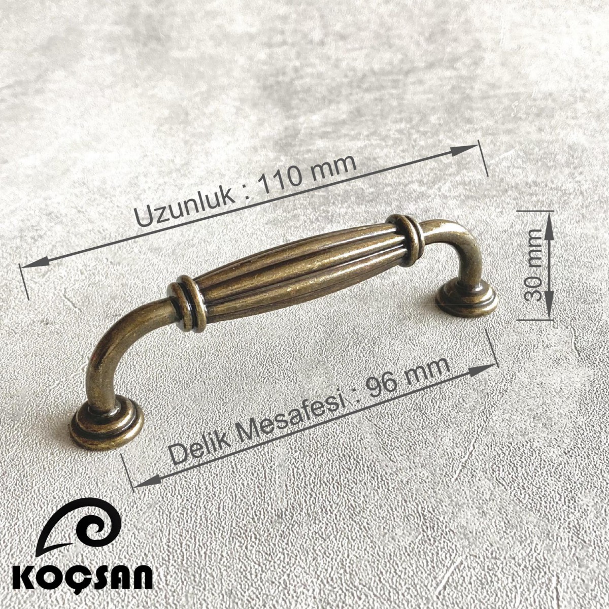 Kardelen 96 mm Antik Sarı Kulp Lüks Country Mutfak Mobilya Dolap Çekmece Kulpu