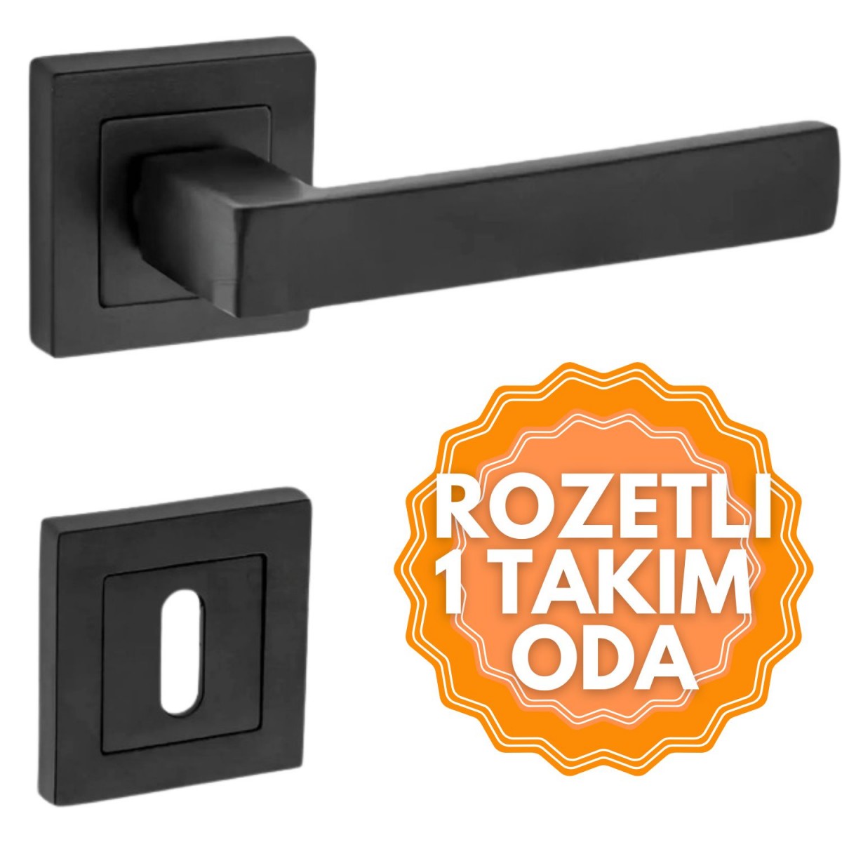 Lama Kare Rozetli Kapı Kolu Lama Kare Rozetli Kapı Kolu