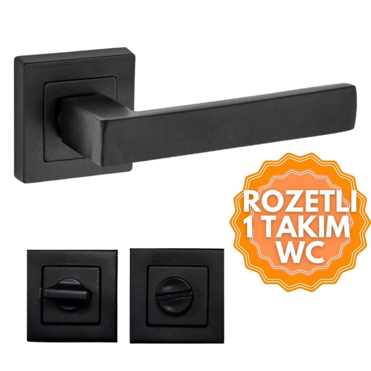 Lama Kare Rozetli Kapı Kolu Lama Kare Rozetli Kapı Kolu