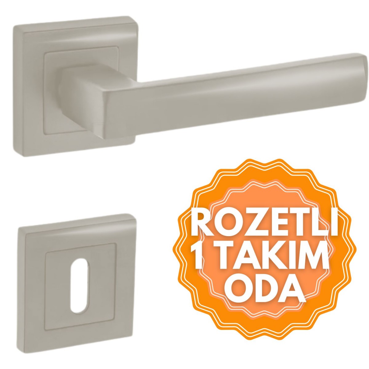 Lama Kare Rozetli Kapı Kolu Lama Kare Rozetli Kapı Kolu