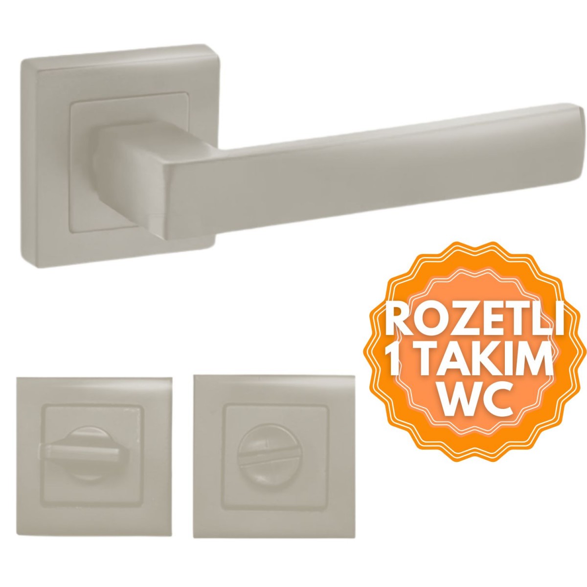 Lama Kare Rozetli Kapı Kolu Lama Kare Rozetli Kapı Kolu