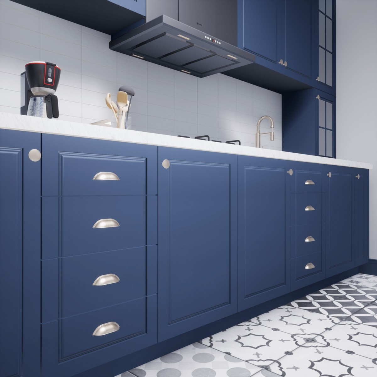 Midye 128 mm Inox Kulp Lüks Country Mutfak Mobilya Dolap Çekmece Kulpu