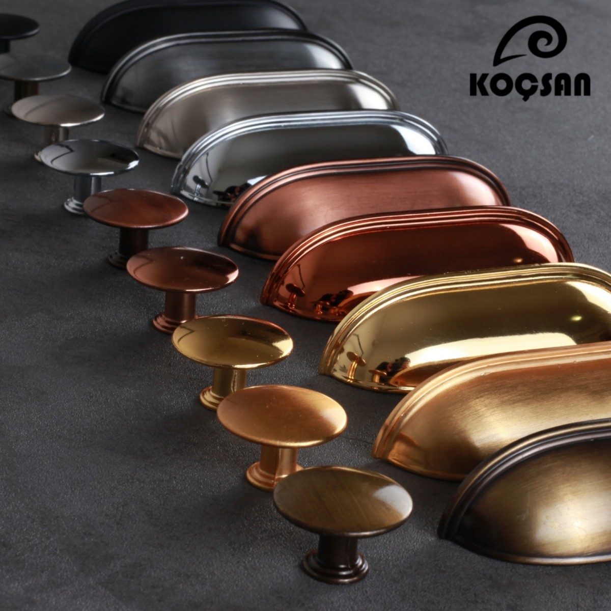 Midye 128 mm Siyah Kulp Lüks Country Mutfak Mobilya Dolap Çekmece Kulpu