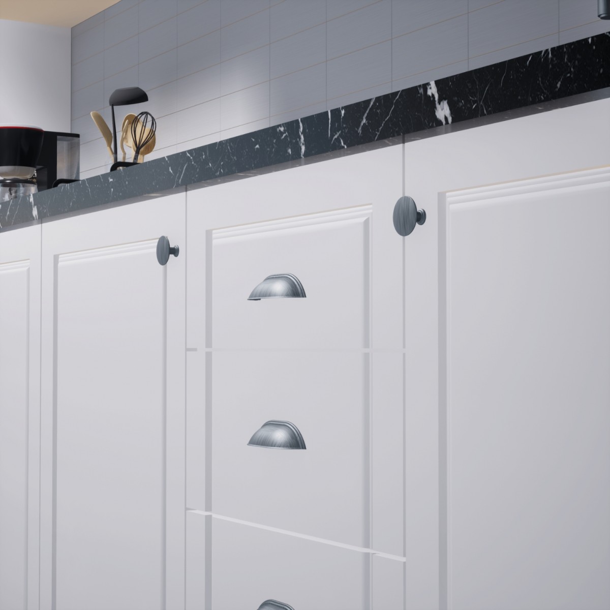 Midye 160 mm Antik Gümüş Kulp Lüks Country Mutfak Mobilya Dolap Çekmece Kulpu Midye 160 mm Antik Gümüş Kulp Lüks Country Mutfak Mobilya Dolap Çekmece Kulpu