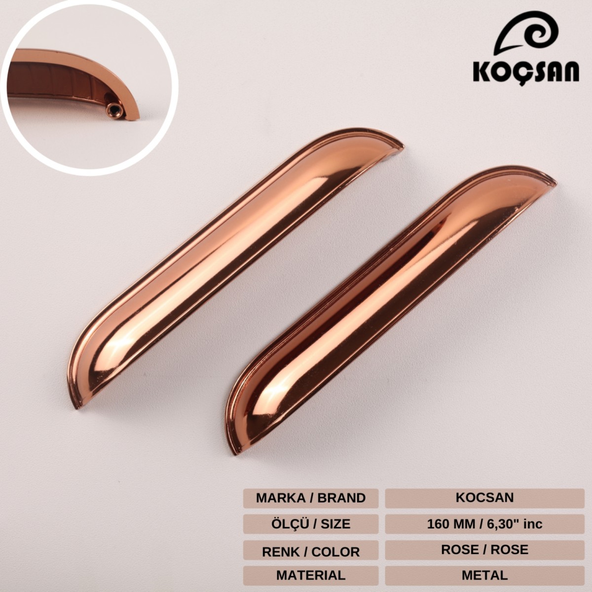 Midye 160 mm Rose Kulp Lüks Country Mutfak Mobilya Dolap Çekmece Kulpu
