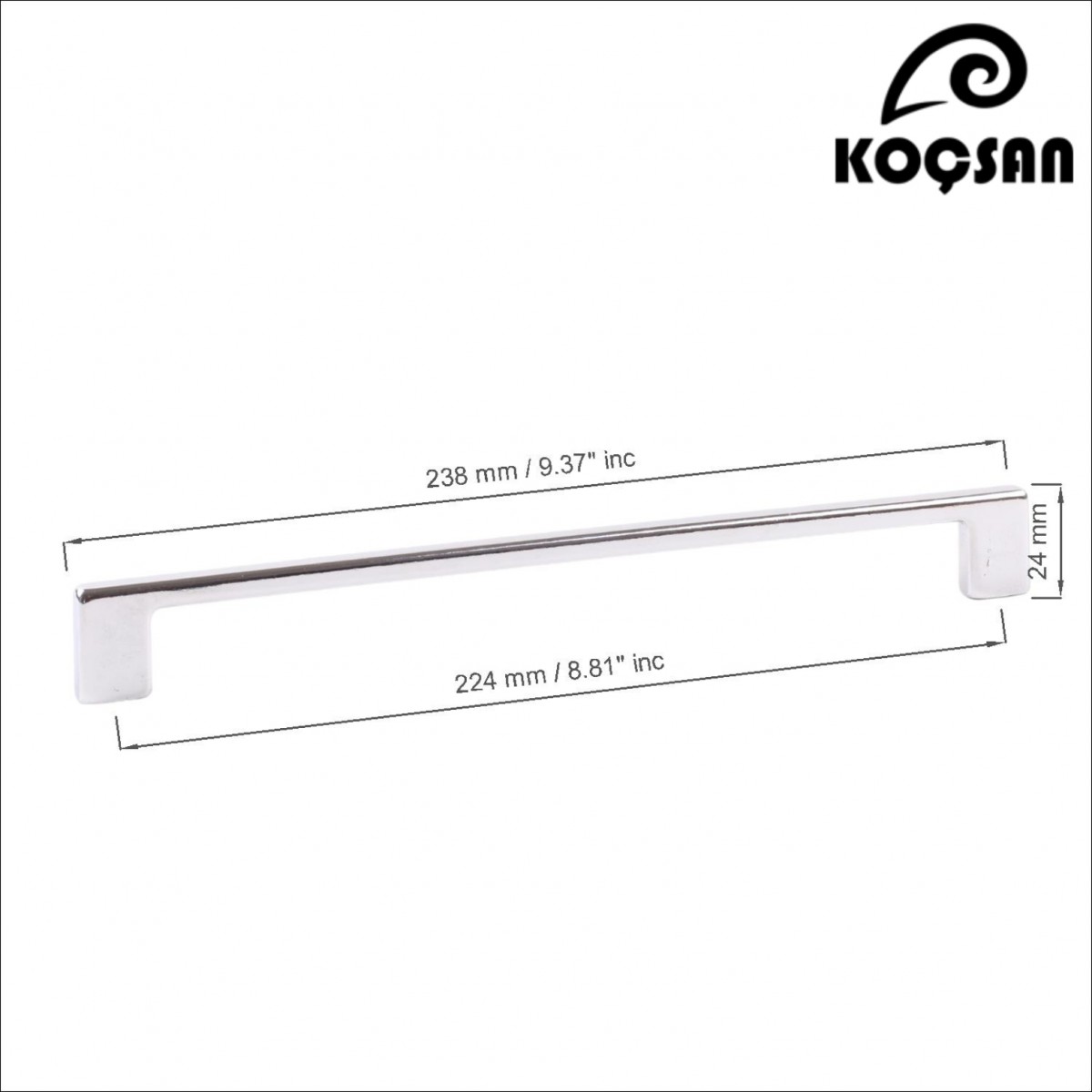 Narin 224 mm Krom Kulp Lüks Country Mutfak Mobilya Dolap Çekmece Kulpu