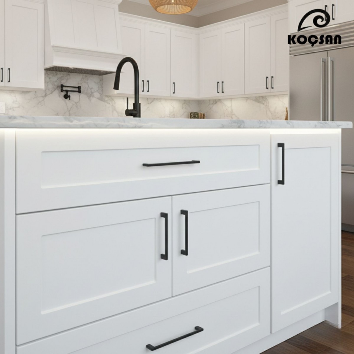 Narin Kulp Lüks Country Mutfak Mobilya Dolap Çekmece Kulpu 96 mm-Siyah