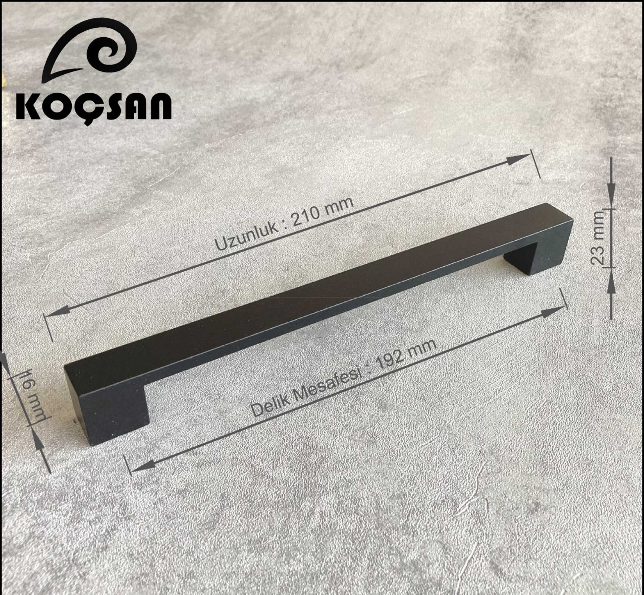 Nergis 192 mm Siyah Kulp Lüks Country Mutfak Mobilya Dolap Çekmece Kulpu