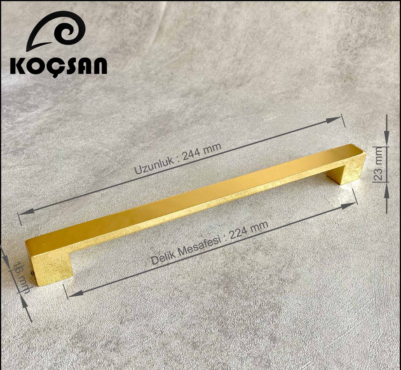 Nergis Kulp Lüks Country Mutfak Mobilya Dolap Çekmece Kulpu 224 mm Altın
