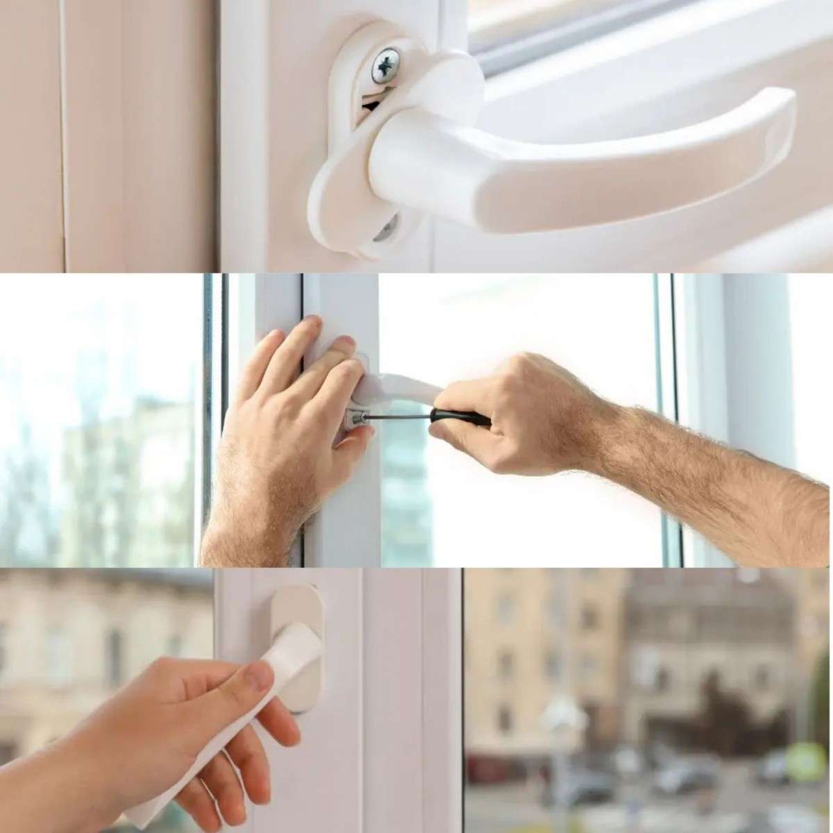 Plastik Pvc Pimapen Pencere Kolu Beyaz