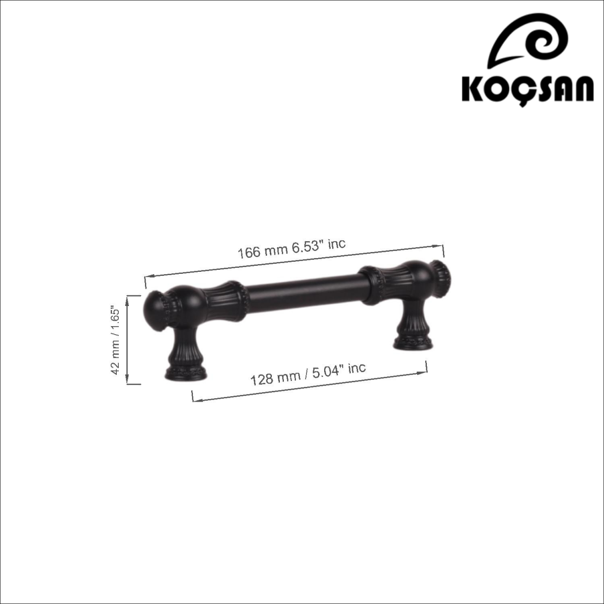 Sehzade 128 mm Siyah Kulp Lüks Country Mutfak Mobilya Dolap Çekmece Kulpu