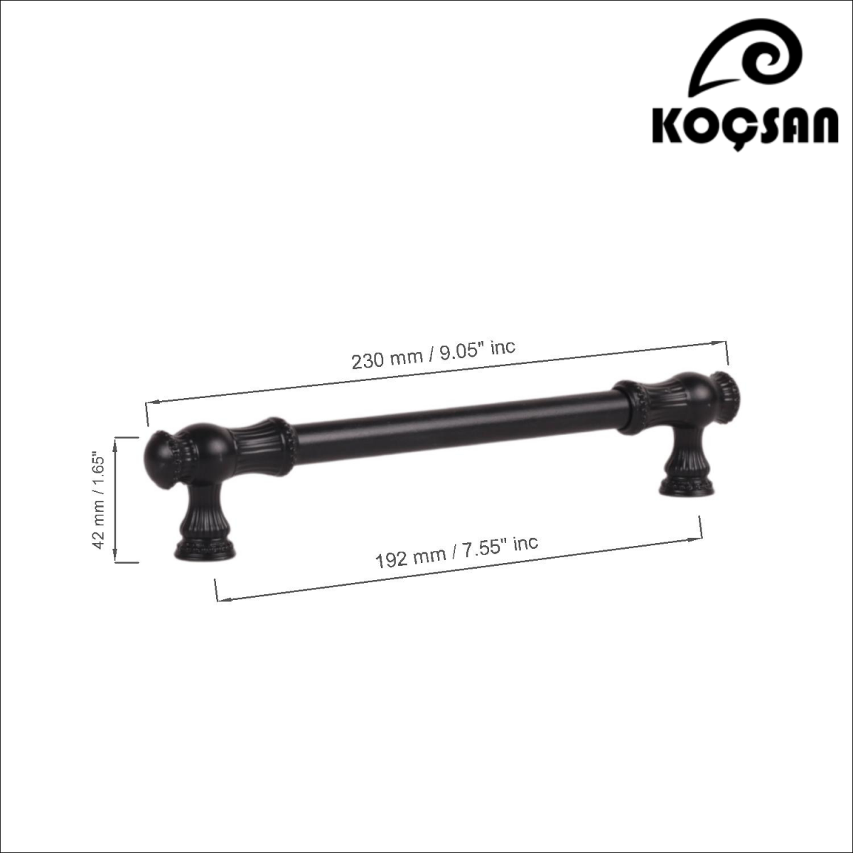 Sehzade 192 mm Siyah Kulp Lüks Country Mutfak Mobilya Dolap Çekmece Kulpu Sehzade 192 mm Siyah Kulp Lüks Country Mutfak Mobilya Dolap Çekmece Kulpu