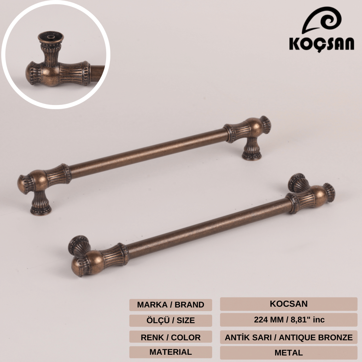 Sehzade 224 mm Antik Sarı Kulp Lüks Country Mutfak Mobilya Dolap Çekmece Kulpu Sehzade 224 mm Antik Sarı Kulp Lüks Country Mutfak Mobilya Dolap Çekmece Kulpu