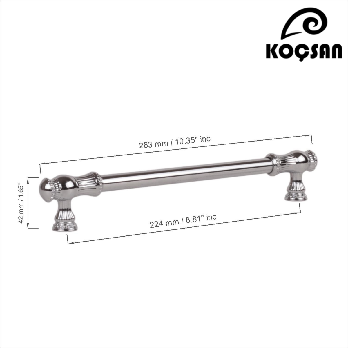 Sehzade 224 mm Krom Kulp Lüks Country Mutfak Mobilya Dolap Çekmece Kulpu Sehzade 224 mm Krom Kulp Lüks Country Mutfak Mobilya Dolap Çekmece Kulpu