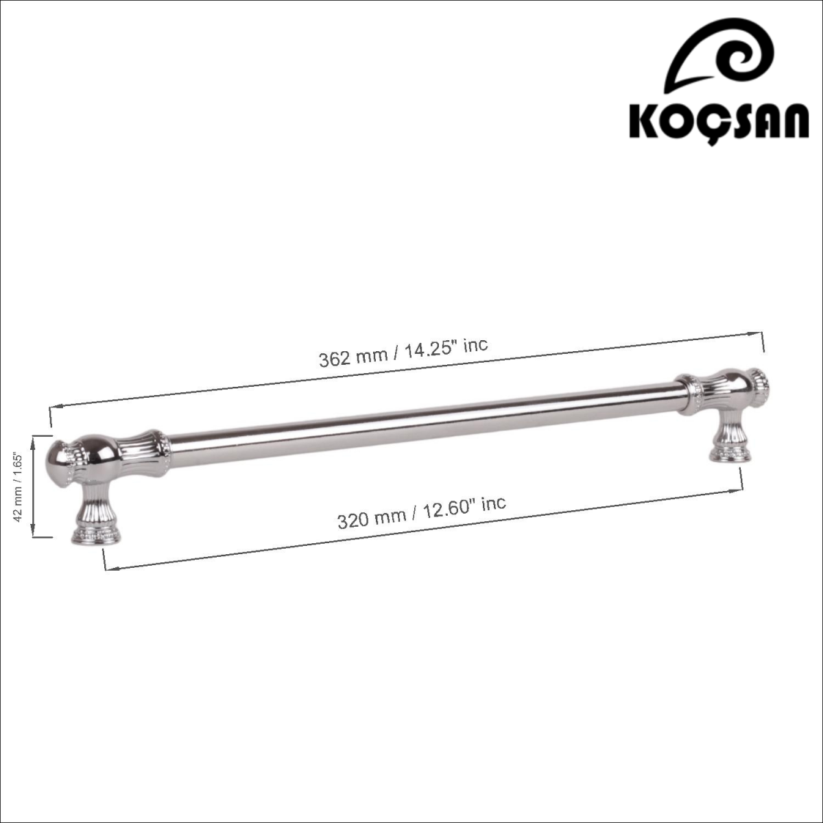Sehzade 320 mm Krom Kulp Lüks Country Mutfak Mobilya Dolap Çekmece Kulpu