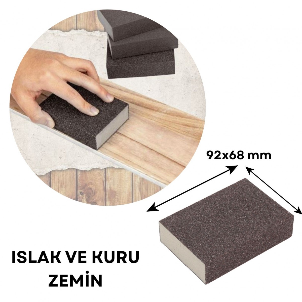 Takoz Sünger Zımpara 92x68mm 220 KUM