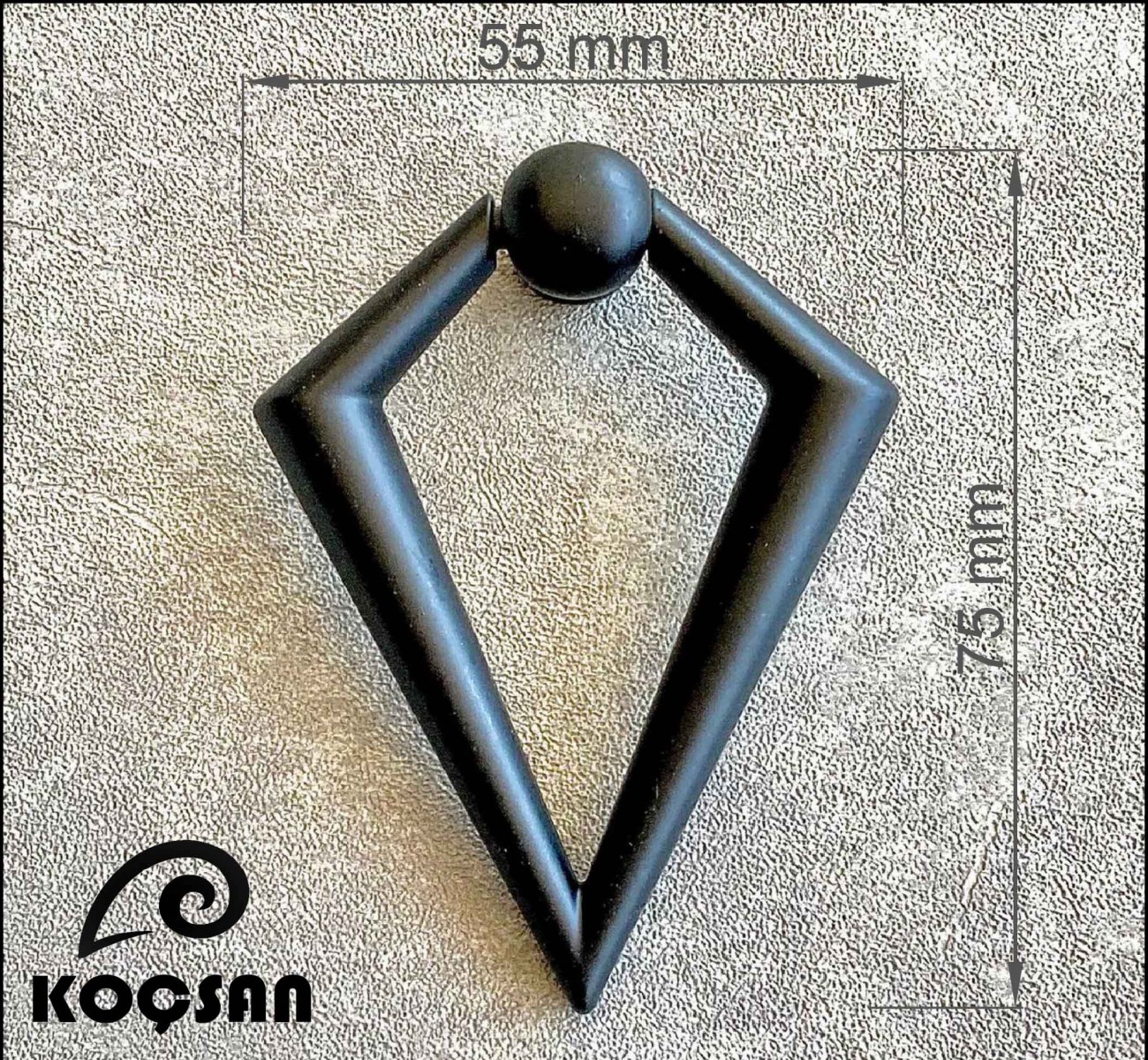 Ucgen Sarkac Siyah Kulp Lüks Country Mutfak Mobilya Dolap Çekmece Kulpu