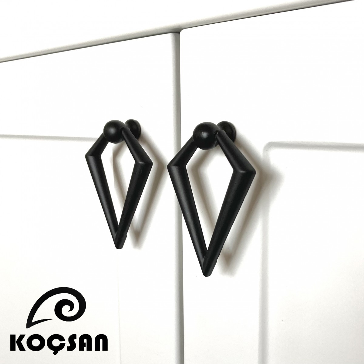 Ucgen Sarkac Siyah Kulp Lüks Country Mutfak Mobilya Dolap Çekmece Kulpu