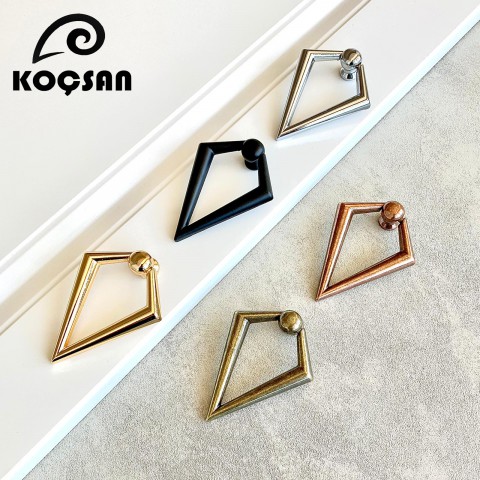 Ucgen Sarkac Siyah Kulp Lüks Country Mutfak Mobilya Dolap Çekmece Kulpu