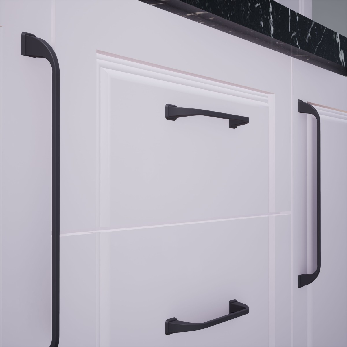 Roma Siyah 128 mm Kulp Lüks Country Mutfak Mobilya Dolap Çekmece Kulpu