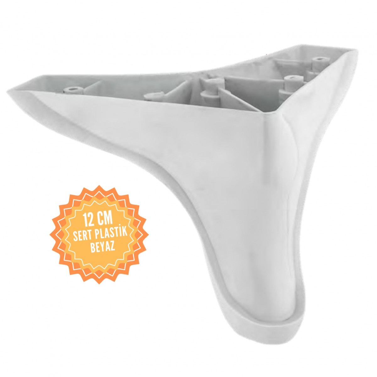 Yunus Plastik Mobilya Ayağı, Lüks Metal Mobilya Ayak, Koltuk, Dolap, Şifonyer Ayak 12 cm-Beyaz