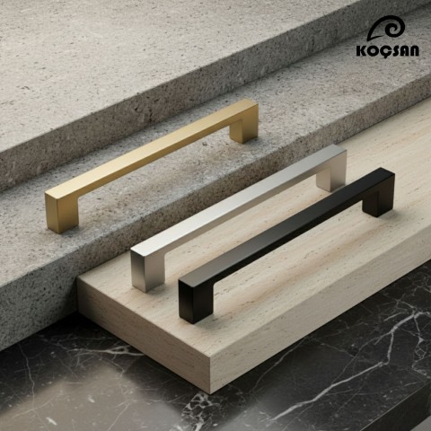 Alüminyum Köprü Kulp Lüks Country Mutfak Mobilya Dolap Çekmece Kulpu 128 mm-İnox