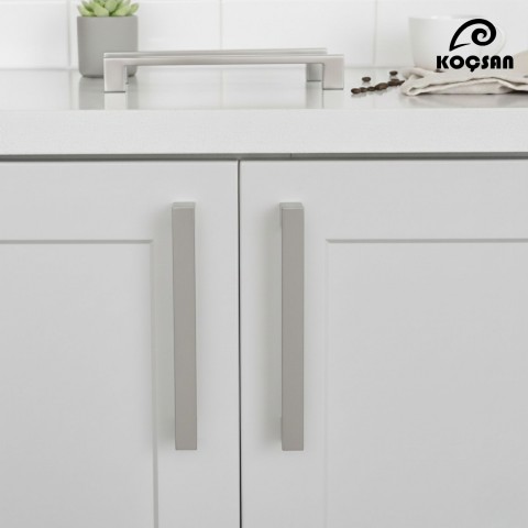 Alüminyum Köprü Kulp Lüks Country Mutfak Mobilya Dolap Çekmece Kulpu 128 mm-İnox