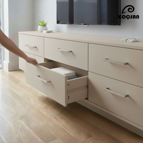 Alüminyum Köprü Kulp Lüks Country Mutfak Mobilya Dolap Çekmece Kulpu 128 mm-İnox